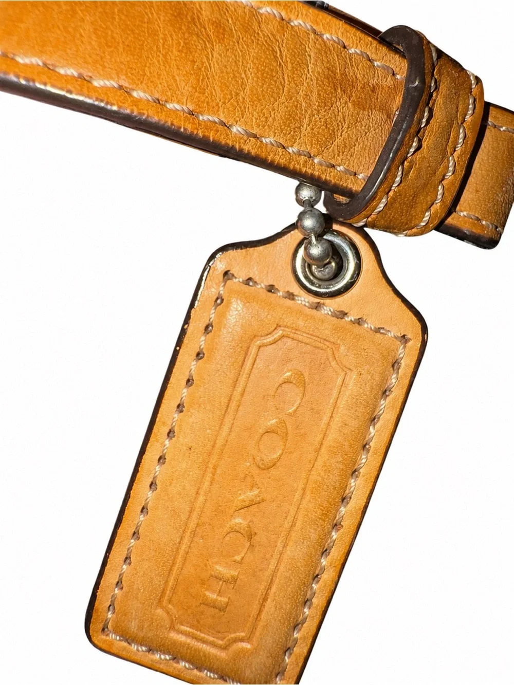Coach Black Patent Shoulder Bag with Tan Leather Trim